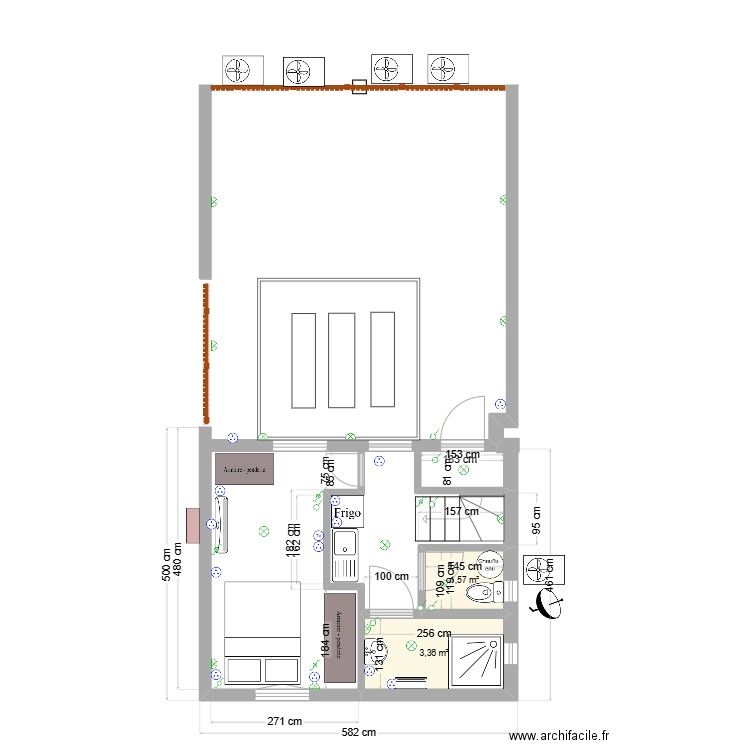 Duplex2025b. Plan de 2 pièces et 5 m2