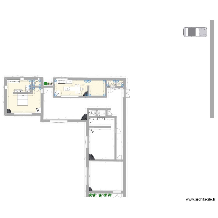 Misasha. Plan de 4 pièces et 56 m2