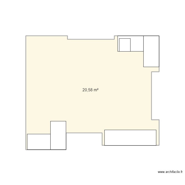 plan laverie. Plan de 1 pièce et 21 m2