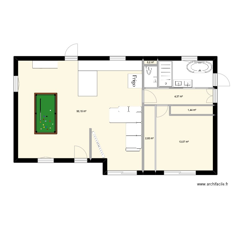 acqueduc12.3. Plan de 6 pièces et 72 m2