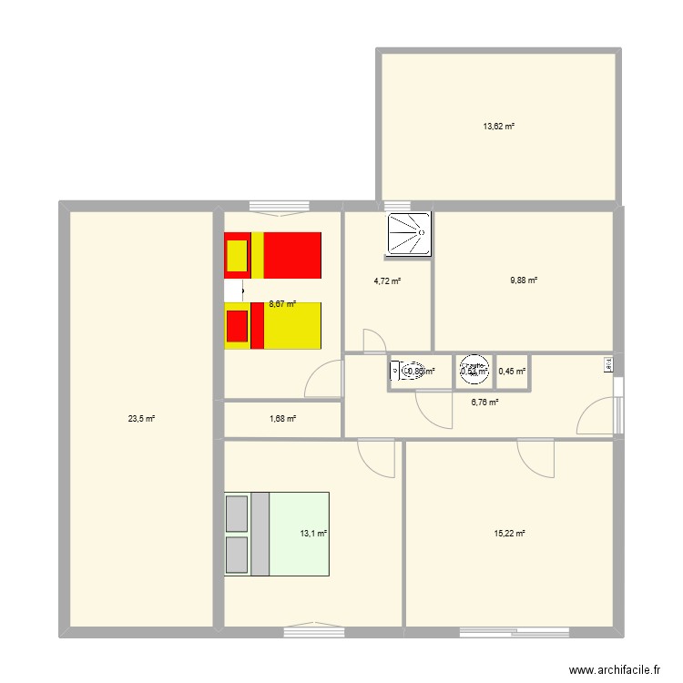 Maison Penvenan 1. Plan de 12 pièces et 99 m2