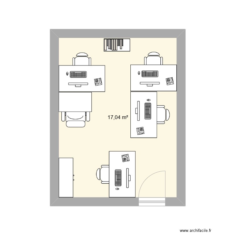 B221. Plan de 1 pièce et 17 m2