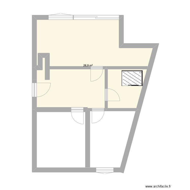 dunes2. Plan de 1 pièce et 27 m2