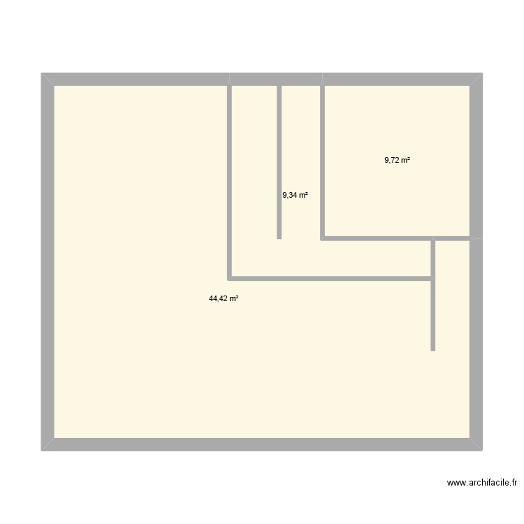 RdC Cairon. Plan de 3 pièces et 63 m2