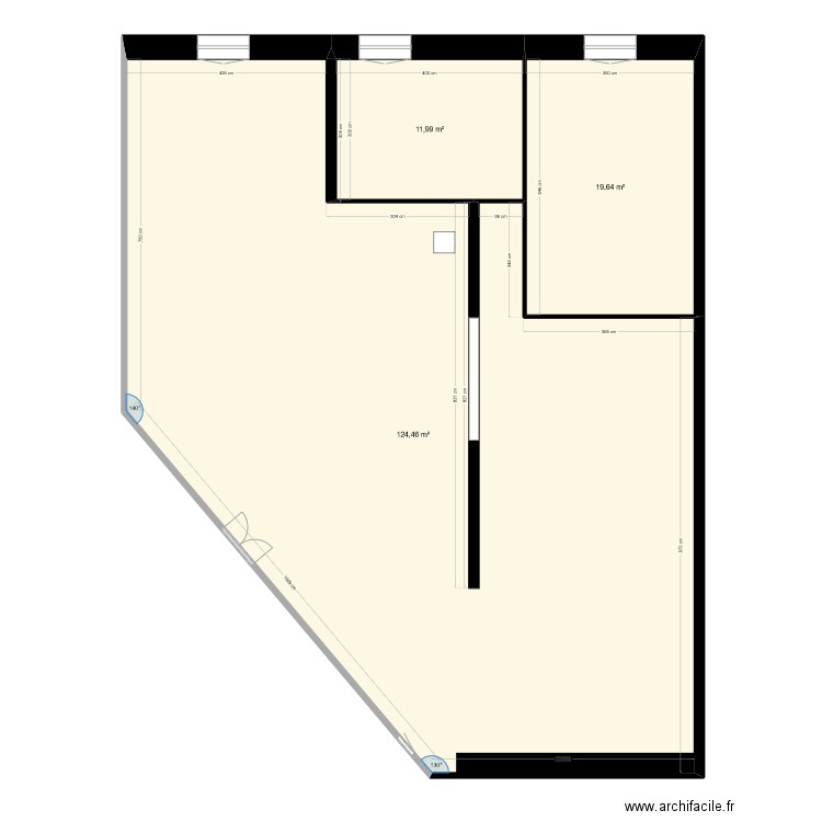 immo franco suisse existant. Plan de 3 pièces et 156 m2