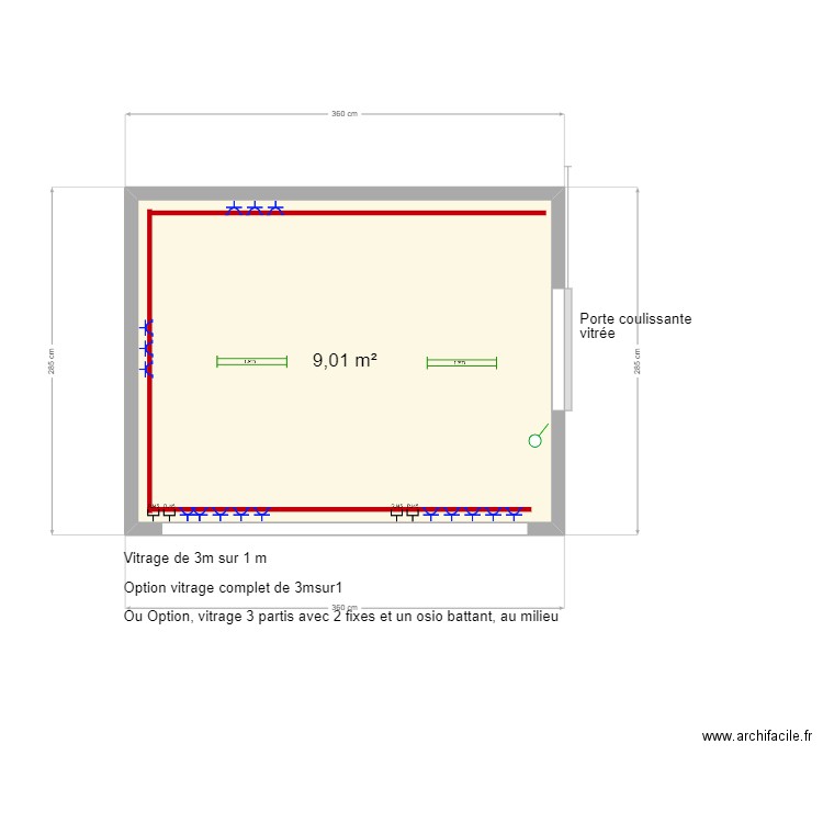 Plan pour Infrabel pour fred. Plan de 1 pièce et 9 m2