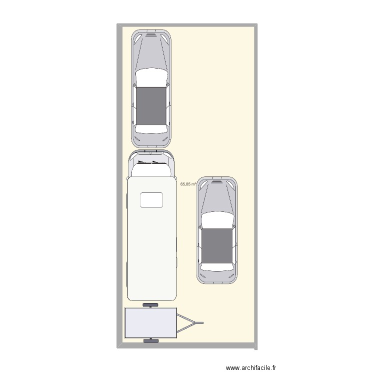 carpot. Plan de 1 pièce et 57 m2