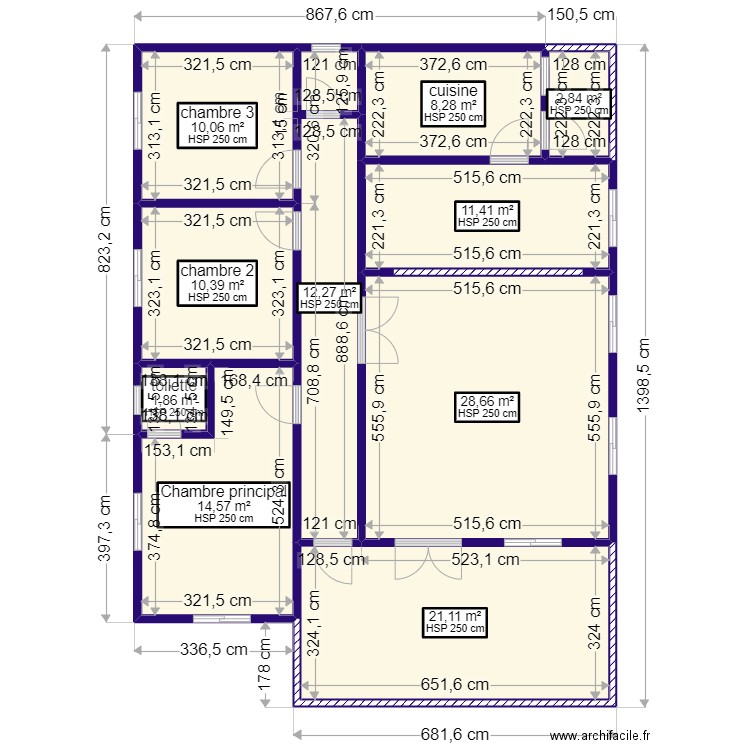 plan . Plan de 10 pièces et 121 m2