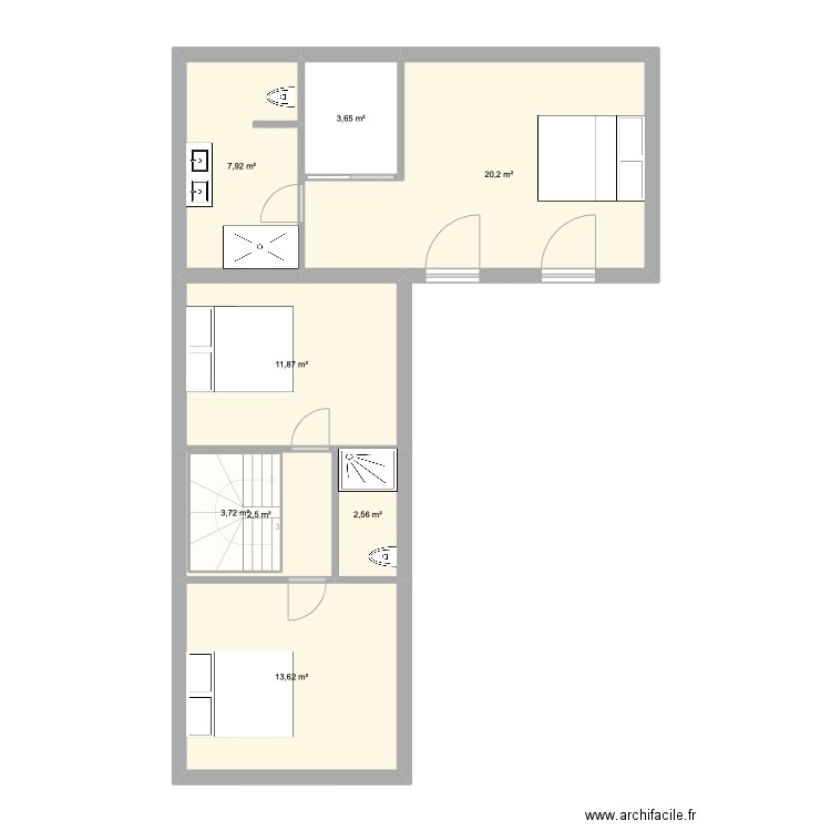 av plage 2024. Plan de 19 pièces et 207 m2