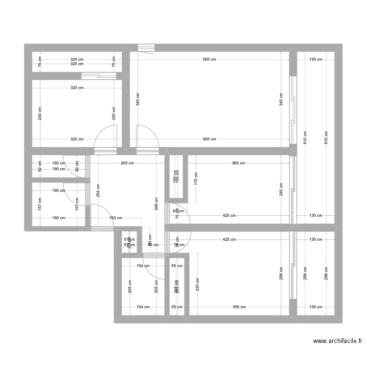 Plan appart JB base. Plan de 14 pièces et 80 m2