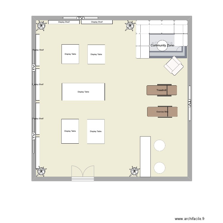 Retail Store. Plan de 1 pièce et 93 m2