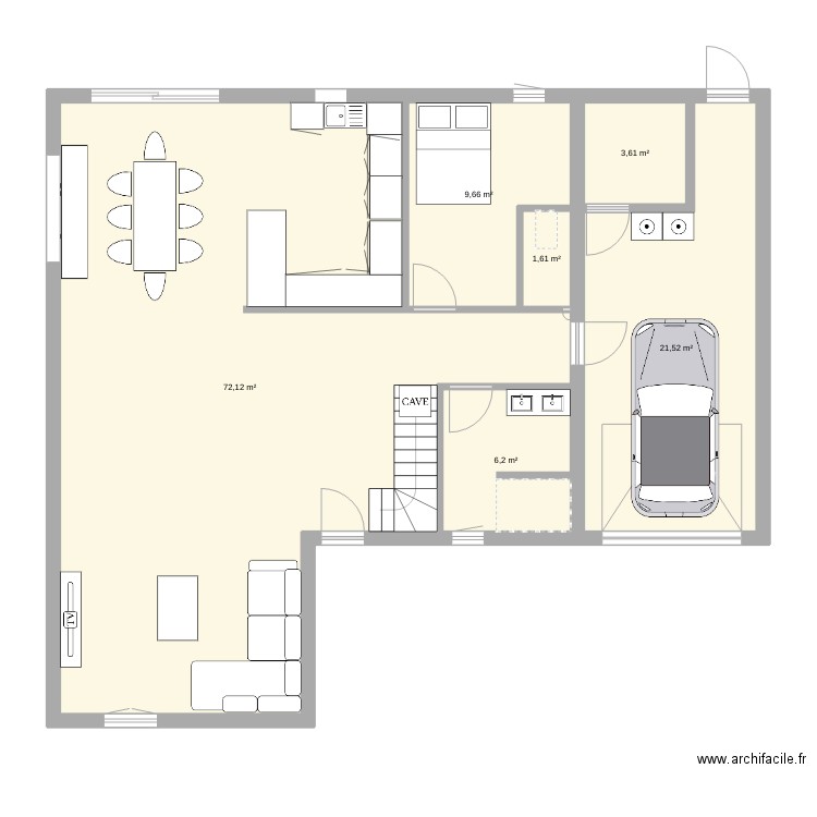 maison. Plan de 6 pièces et 115 m2