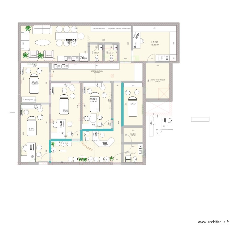 ALEXIA. Plan de 14 pièces et 204 m2