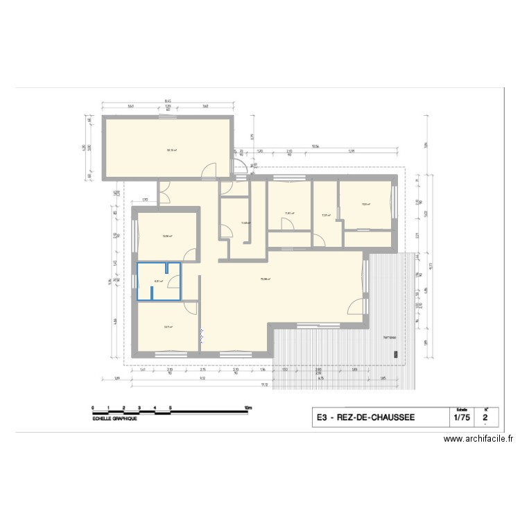 Maison Ben rdc cave. Plan de 9 pièces et 176 m2