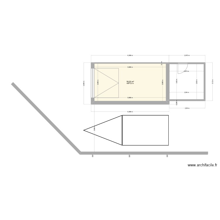 Carport FB. Plan de 1 pièce et 18 m2