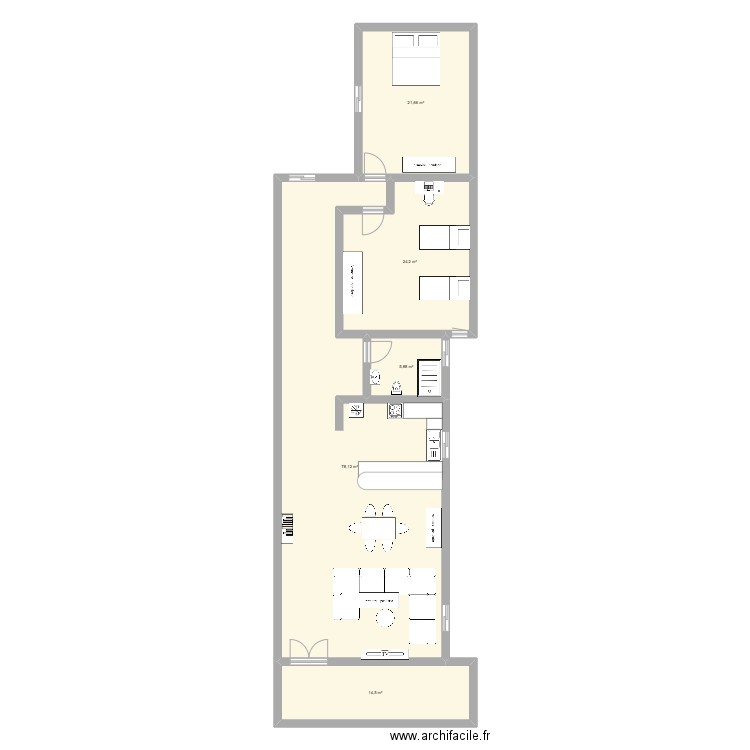 hama. Plan de 5 pièces et 144 m2