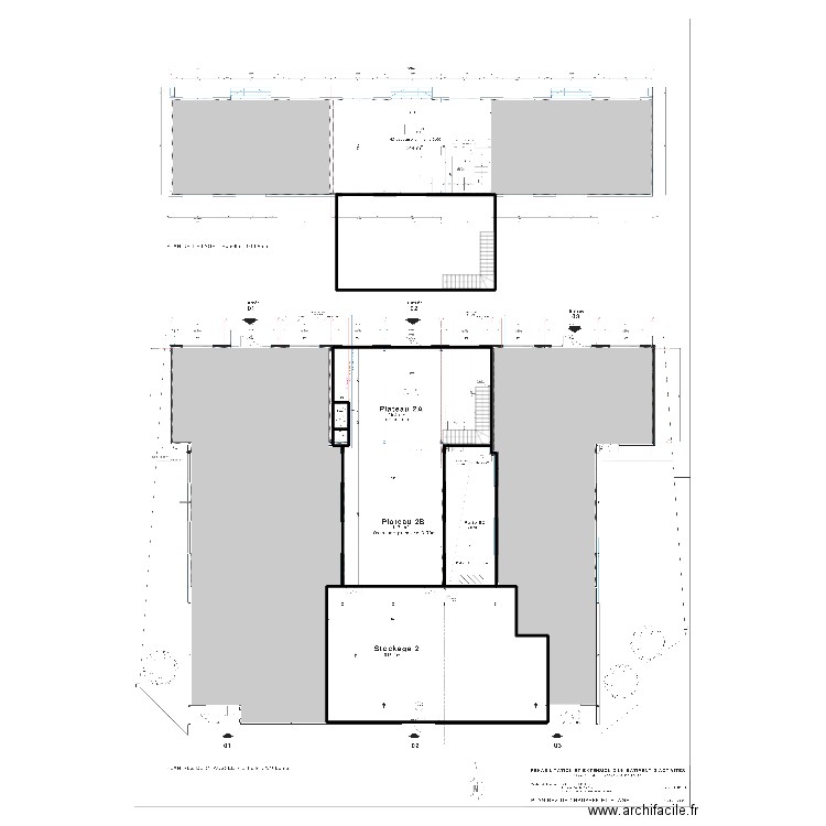 43254 - croquis RDC et 1er. Plan de 6 pièces et 306 m2