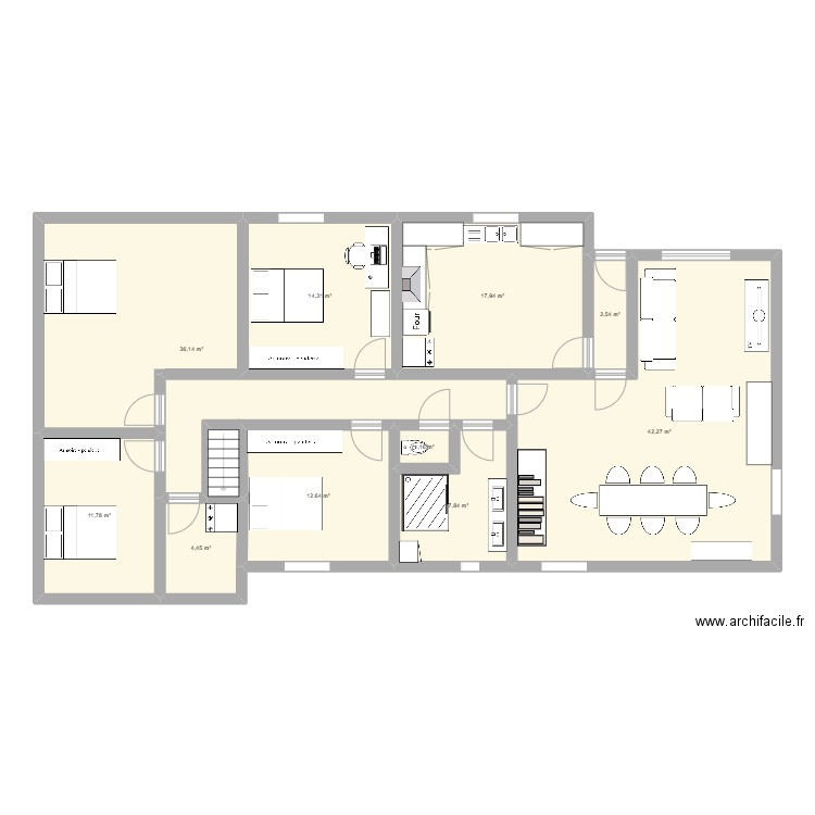 alex_mado. Plan de 10 pièces et 151 m2