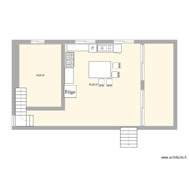 maison. Plan de 2 pièces et 83 m2