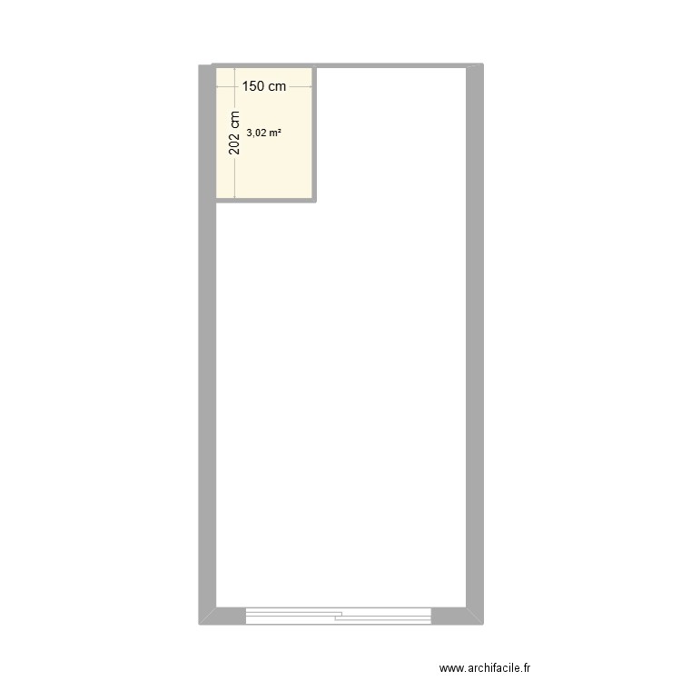 MTR. Plan de 1 pièce et 3 m2