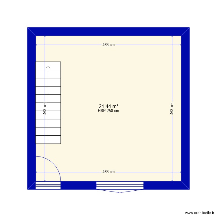 PLAN_MC_001. Plan de 1 pièce et 21 m2