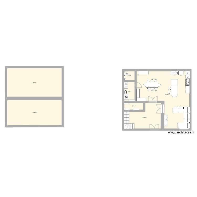 vaubexy. Plan de 7 pièces et 158 m2