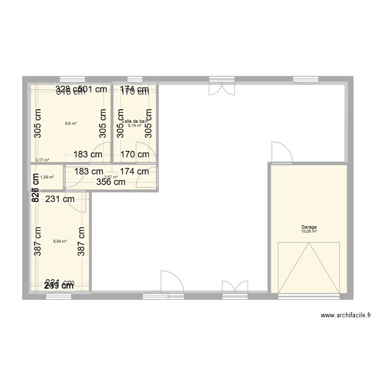 PLAN1. Plan de 7 pièces et 44 m2