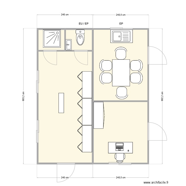 DELUERMOZ CHANTIER GENAS. Plan de 5 pièces et 28 m2