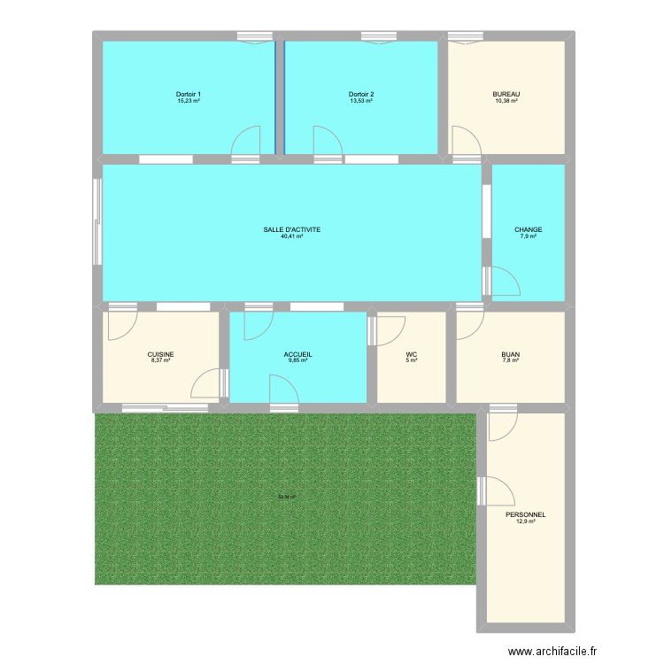 PLAN SURY. Plan de 10 pièces et 131 m2