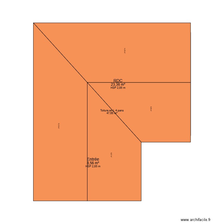 mouillac bernard. Plan de 4 pièces et 64 m2