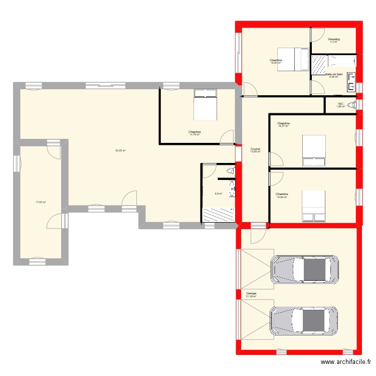 marfaud 2. Plan de 12 pièces et 231 m2