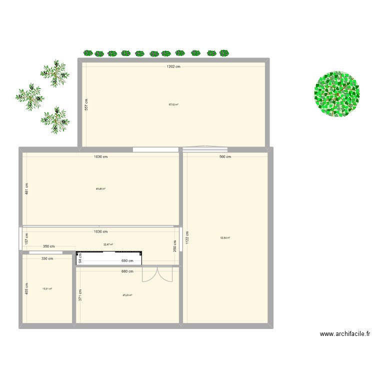 agrandissement salle a manger. Plan de 6 pièces et 242 m2