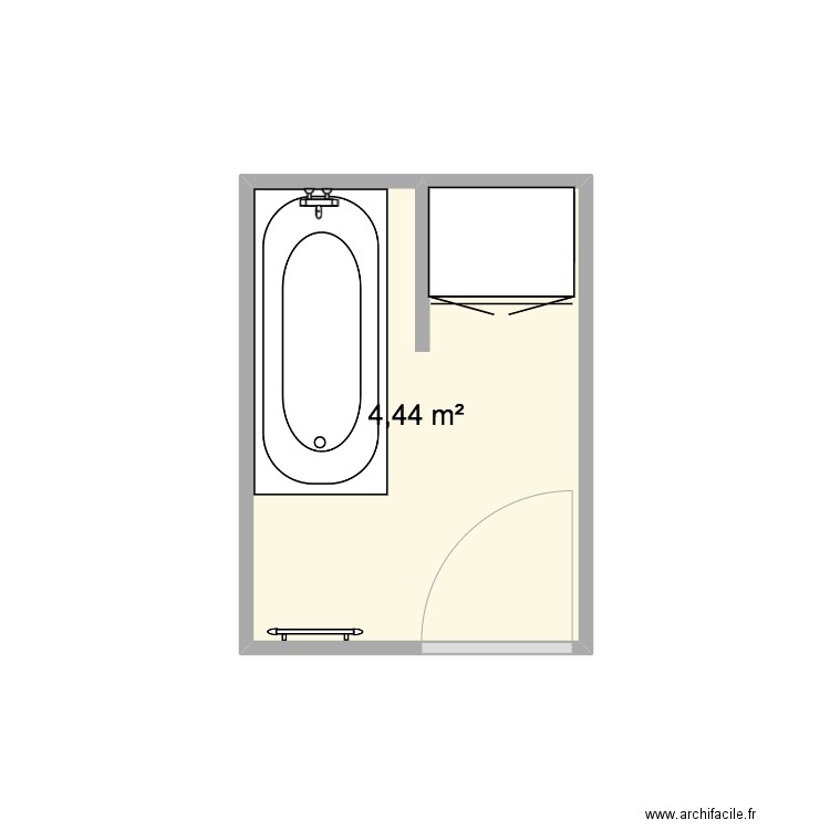 plan sdb lyon 6. Plan de 1 pièce et 4 m2