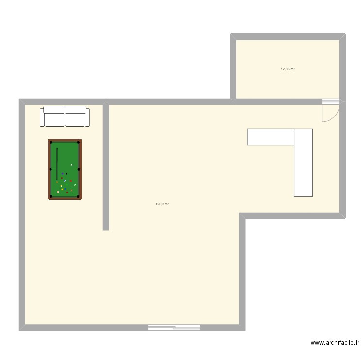 plan . Plan de 2 pièces et 133 m2