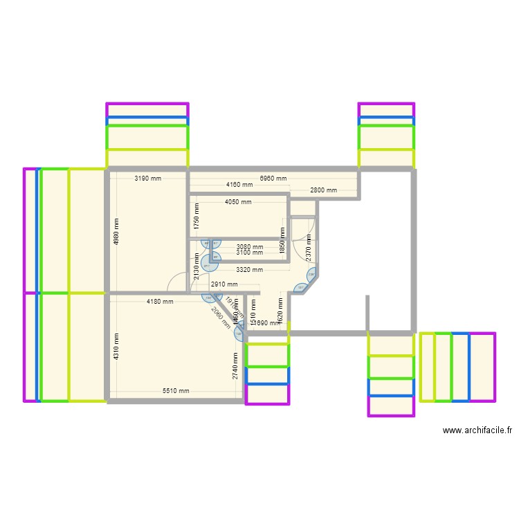 gp maison 2. Plan de 35 pièces et 127 m2