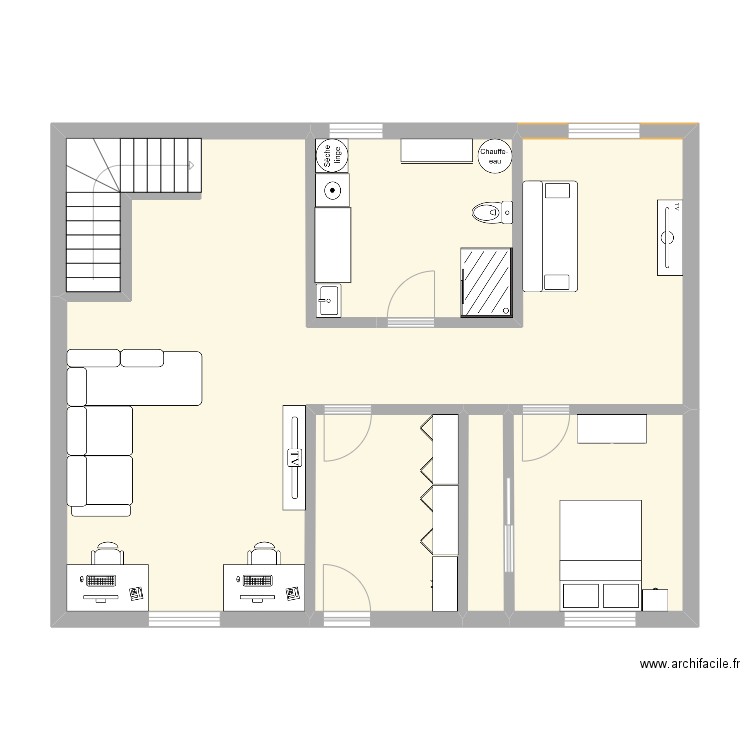 Plan maison 2. Plan de 5 pièces et 79 m2