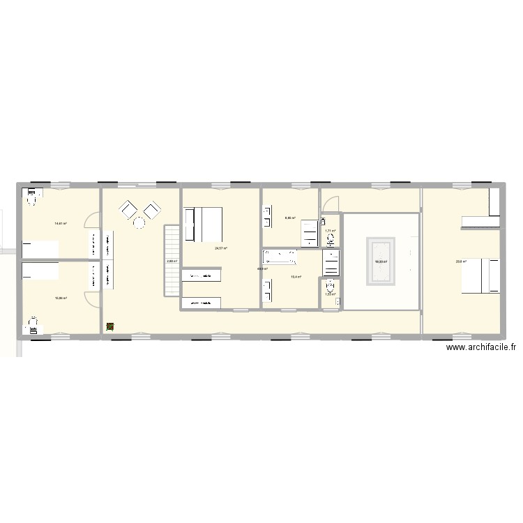 la galnerie. Plan de 20 pièces et 465 m2