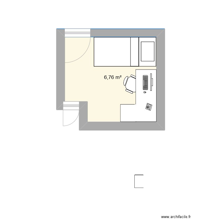 CHAMBRE CAVE 2. Plan de 1 pièce et 7 m2