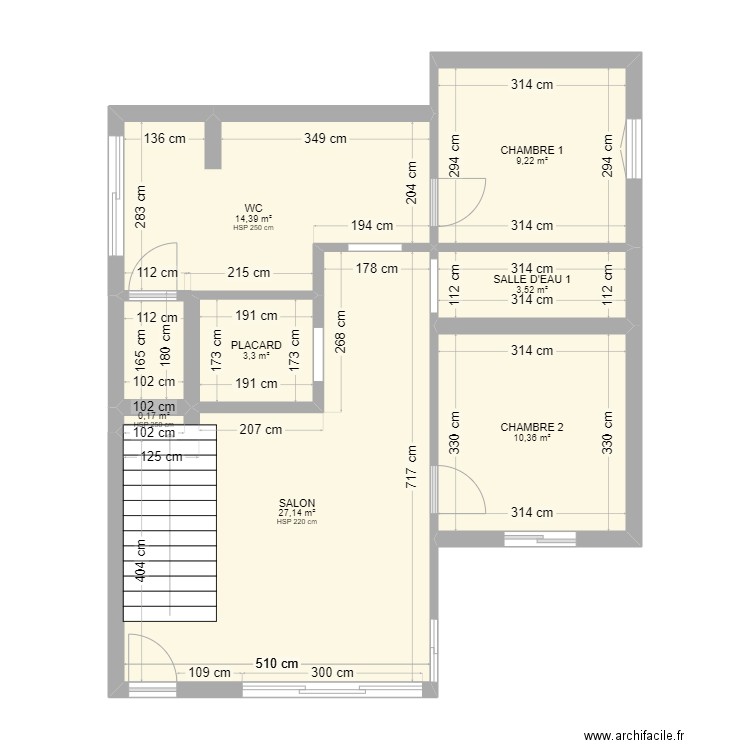 maison carry. Plan de 7 pièces et 68 m2