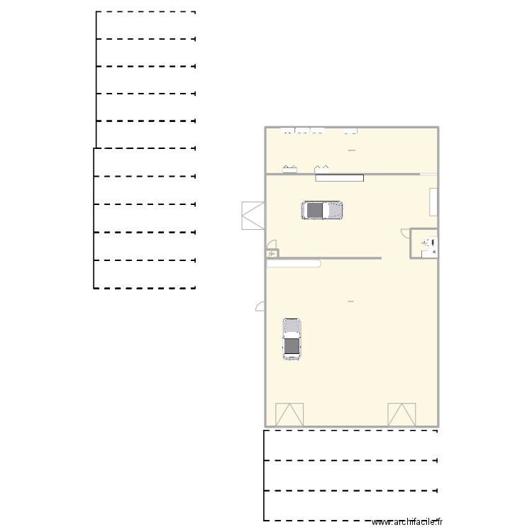 plan garage. Plan de 4 pièces et 388 m2