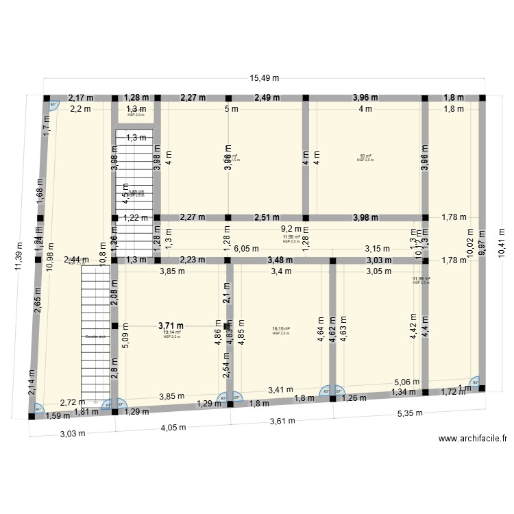 maison slah. Plan de 9 pièces et 149 m2