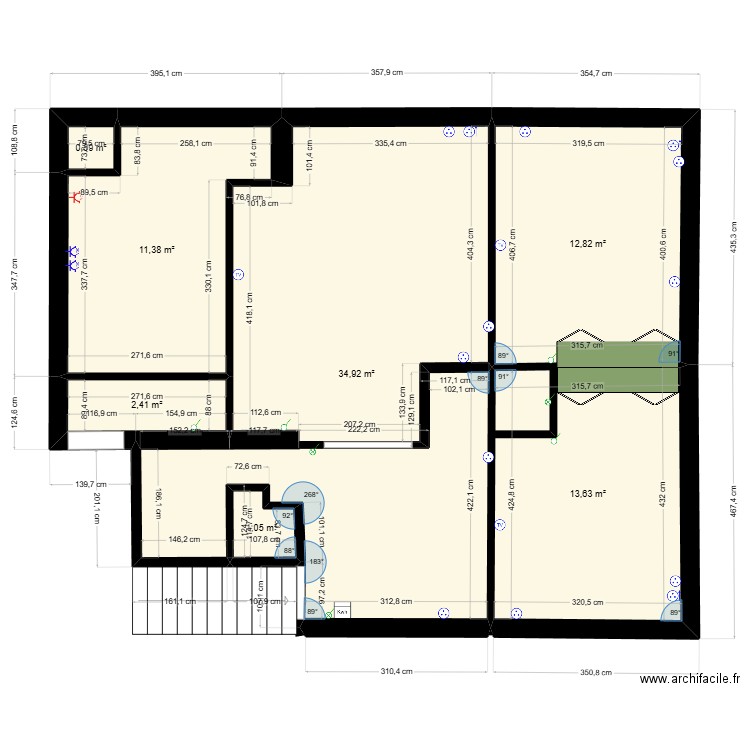 elec. Plan de 7 pièces et 77 m2