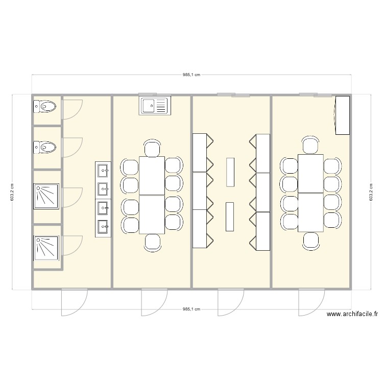 PAILLASSEUR CHANTIER VILLEURBANNE. Plan de 8 pièces et 57 m2