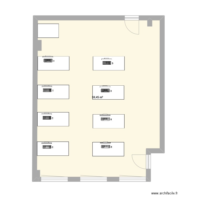 sae2.3. Plan de 1 pièce et 59 m2