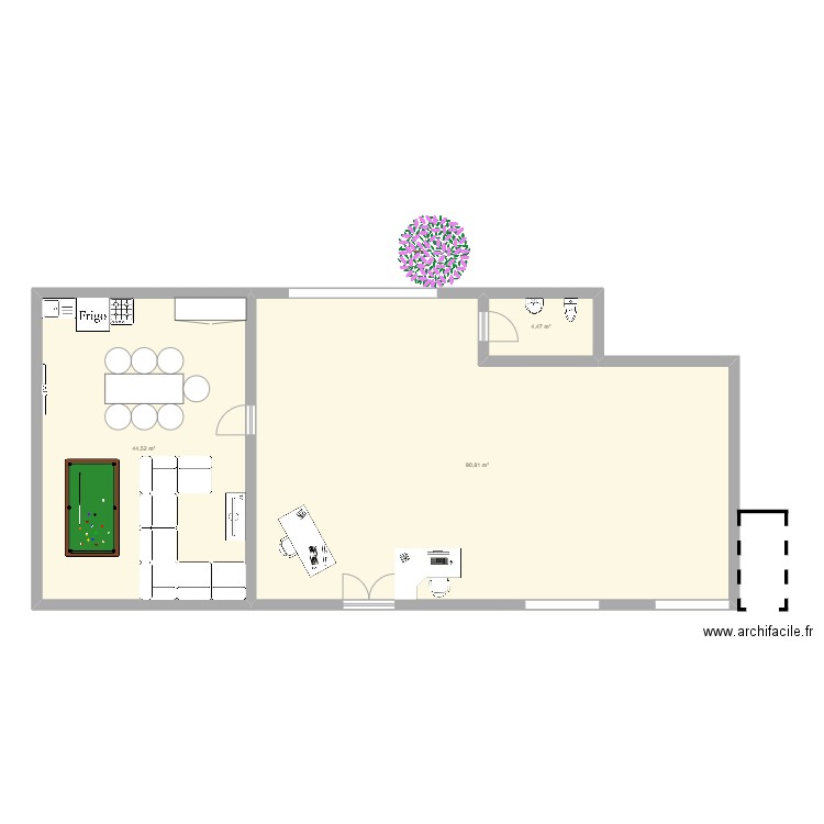 plant animalerie . Plan de 3 pièces et 140 m2