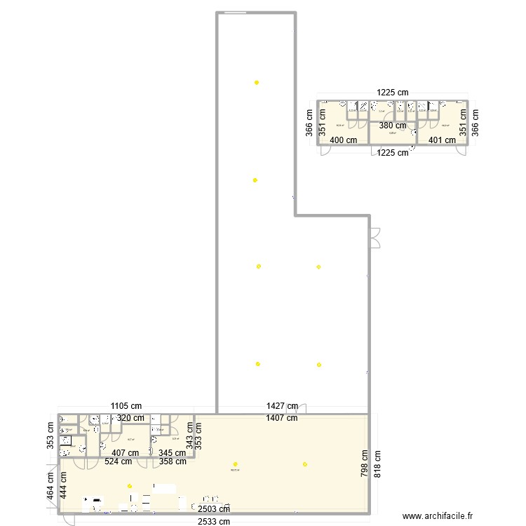 Vestiaire CrossFit Blaye. Plan de 19 pièces et 237 m2