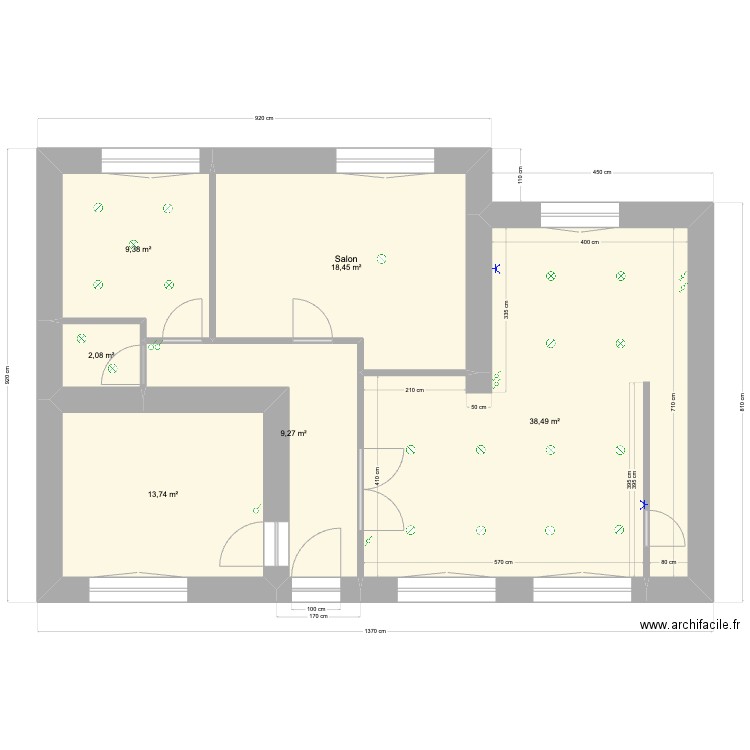 Plan Rez de chaussee. Plan de 6 pièces et 91 m2