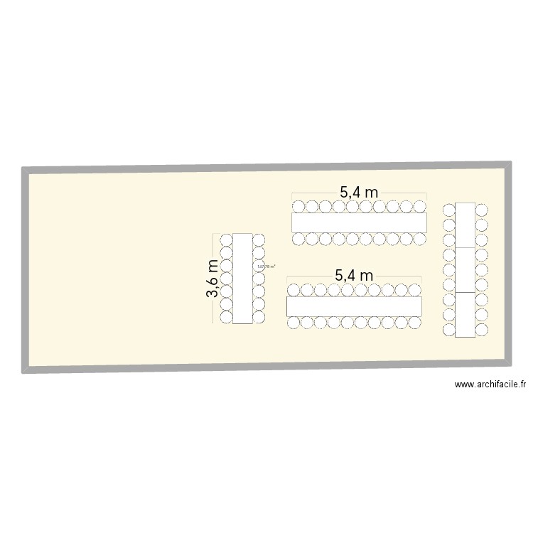 Mariage. Plan de 1 pièce et 148 m2