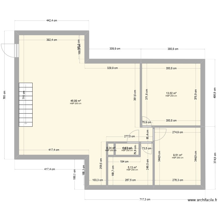 sabrina sejour ouvert. Plan de 6 pièces et 76 m2