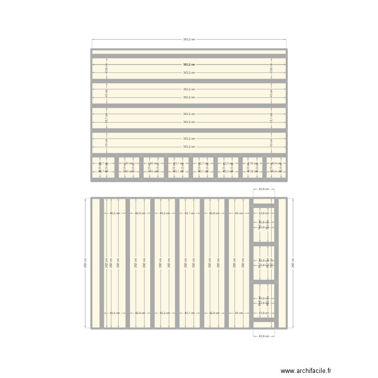 TERRASSE. Plan de 26 pièces et 17 m2